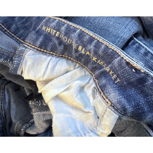 WHITE HOUSE BLACK MARKET Womens Size 2 Ripped Skimmer Raw Hem Blue Jeans WHBM - Picture 9 of 10